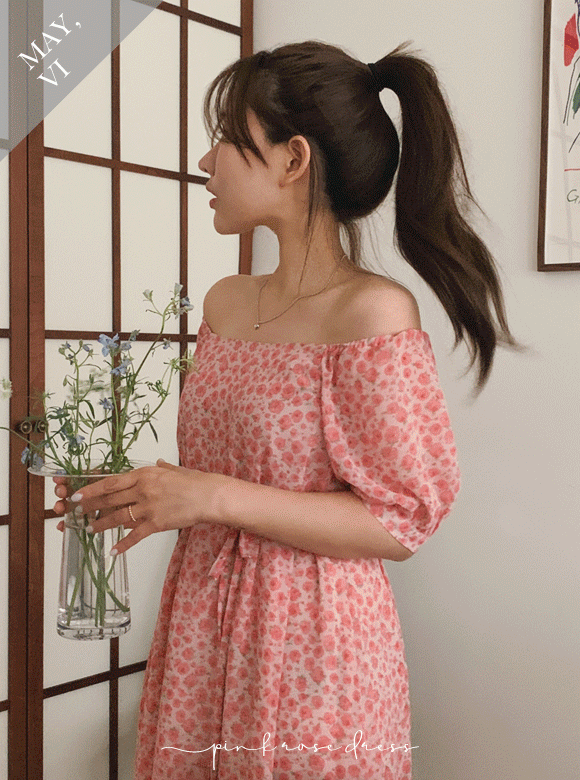 [mayvi] Pink rose dress