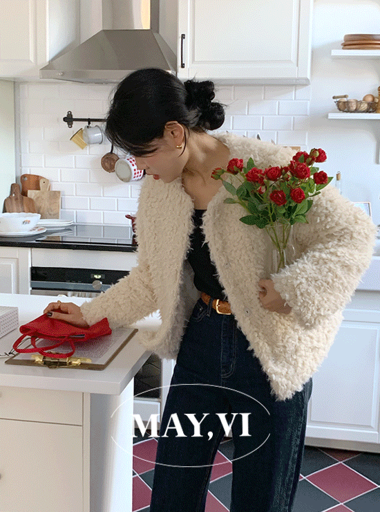 [Mayvi] 캠버 빈티지 fur jacket (2 color), 2온스