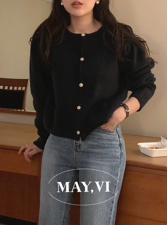 [Mayvi] Row puff cardigan (3 color), 울 10%