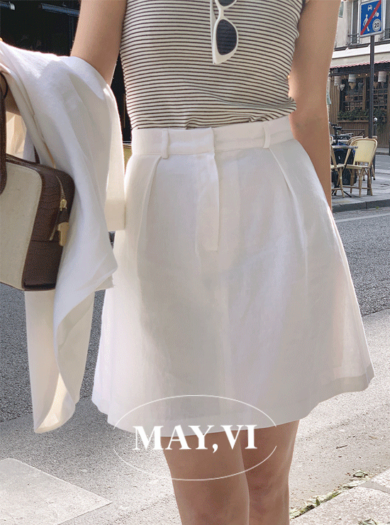 [Mayvi] Half via skirt (2 color), 린넨 55%
