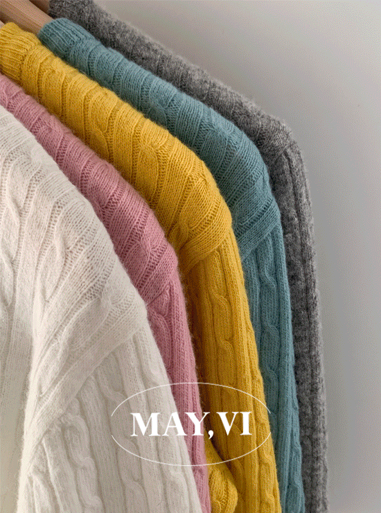 [Mayvi] Carry twist cardigan (5 color), 메리노울 25%, 캐시미어 5%
