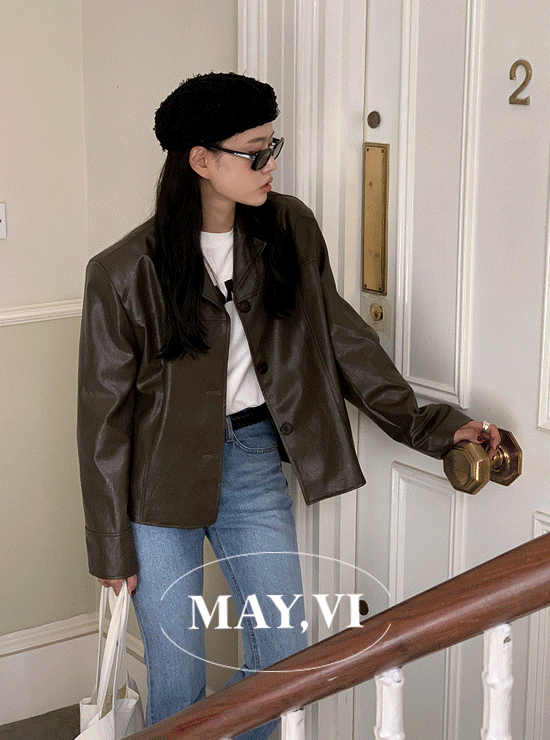 [Mayvi] Julia leather 자켓 (2 color)